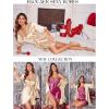 image:imageEkouaer Womens Satin Robe Valentines Lingerie for Women Kimono Bathrobe Short Ruffle Belted Robes Bridesmaids SleepwearLight Khaki