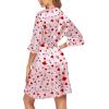 image:imageEkouaer Womens Satin Robe Valentines Lingerie for Women Kimono Bathrobe Short Ruffle Belted Robes Bridesmaids SleepwearLove Rose