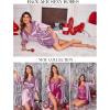 image:imageEkouaer Womens Satin Robe Valentines Lingerie for Women Kimono Bathrobe Short Ruffle Belted Robes Bridesmaids SleepwearPurple Red