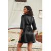 image:imageEkouaer Womens Satin Robes 34 Sleeve Silk Robes Short Kimono Sexy Bride Bathrobes Lace Trim Loungewear with PocketsBlack