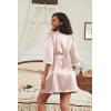 image:imageEkouaer Womens Satin Robes 34 Sleeve Silk Robes Short Kimono Sexy Bride Bathrobes Lace Trim Loungewear with PocketsChampagne