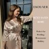 image:imageEkouaer Womens Satin Robes Sexy Lace Cami Nightwear Silk Bridesmaid Lingerie Kimono 34 Sleeve SleepwearChampagne