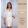 image:imageEkouaer Womens Satin Robes Sexy Lace Cami Nightwear Silk Bridesmaid Lingerie Kimono 34 Sleeve SleepwearWhite