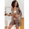 image:imageEkouaer Womens Satin Robes Silk Kimono Bath Robe Short Ruffled Hem Bride Bridesmaid Sleepwear with Pockets01leopard
