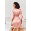image:imageEkouaer Womens Satin Robes Silk Kimono Bath Robe Short Ruffled Hem Bride Bridesmaid Sleepwear with Pockets01misty Rose