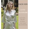 image:imageEkouaer Womens Satin Robes Silk Kimono Bath Robe Short Ruffled Hem Bride Bridesmaid Sleepwear with Pockets01white