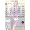image:imageEkouaer Womens Satin Robes Silk Kimono Bath Robe Short Ruffled Hem Bride Bridesmaid Sleepwear with PocketsDeep Purple