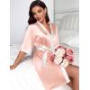 image:imageEkouaer Womens Satin Robes Silk Kimono Bathrobe 34 Sleeve Bridal Bridesmaids Robes Soft Silky Sleepwear SXXLPastel Pink