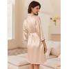 image:imageEkouaer Womens Silk Robe Set V Neck 2 Piece Satin Bathrobes 34 Sleeves Bridal Sleepwear Sexy Cami NightgownChampagne