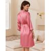 image:imageEkouaer Womens Silk Robe Set V Neck 2 Piece Satin Bathrobes 34 Sleeves Bridal Sleepwear Sexy Cami NightgownGray Purple