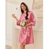 image:imageEkouaer Womens Silk Robe Set V Neck 2 Piece Satin Bathrobes 34 Sleeves Bridal Sleepwear Sexy Cami NightgownGray Purple