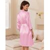 image:imageEkouaer Womens Silk Robe Set V Neck 2 Piece Satin Bathrobes 34 Sleeves Bridal Sleepwear Sexy Cami NightgownMisty Rose
