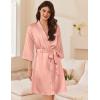 image:imageEkouaer Womens Silk Robe Set V Neck 2 Piece Satin Bathrobes 34 Sleeves Bridal Sleepwear Sexy Cami NightgownPastel Pink