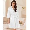 image:imageEkouaer Womens Silk Robe Set V Neck 2 Piece Satin Bathrobes 34 Sleeves Bridal Sleepwear Sexy Cami NightgownWhite