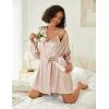 image:imageEkouaer Womens Silk Robe Set Vneck 2 Piece Bridal Party Robes and Satin Bathrobe Set with PocketsChampagne