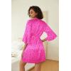 image:imageEkouaer Womens Silk Robe Set Vneck 2 Piece Bridal Party Robes and Satin Bathrobe Set with PocketsHot Pink Leopard