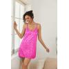 image:imageEkouaer Womens Silk Robe Set Vneck 2 Piece Bridal Party Robes and Satin Bathrobe Set with PocketsHot Pink Leopard