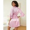 image:imageEkouaer Womens Silk Robe Set Vneck 2 Piece Bridal Party Robes and Satin Bathrobe Set with PocketsLight Pink