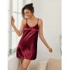 image:imageEkouaer Womens Silk Robe Set Vneck 2 Piece Bridal Party Robes and Satin Bathrobe Set with PocketsWine Red