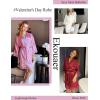 image:imageEkouaer Womens Silk Robe Short Lace Trim Satin Robe 34 Sleeve Sexy Kimono Bride Bathrobe Comfy Sleepwear with PocketsBright White