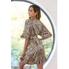 image:imageEkouaer Womens Silk Ruffle Robe Short Satin Kimono Robe Half Sleeve Bathrobe Bridesmaid Wedding Party Dressing GownLeopard Print