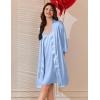 image:imageEkouaer Womens Silky Robe Set 2 Piece Satin Nightgown with Robes Bride Bridesmaid Bathrobe Sexy Sleepwear