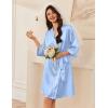 image:imageEkouaer Womens Silky Robe Set 2 Piece Satin Nightgown with Robes Bride Bridesmaid Bathrobe Sexy Sleepwear