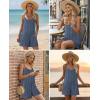image:imageEkouaer Womens Summer Casual Rompers 2026 Loose Sleeveless Overalls Adjustable Shorts Jumpsuits with Pockets OutfitsBlue