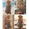 image:imageEkouaer Womens Summer Casual Rompers 2026 Loose Sleeveless Overalls Adjustable Shorts Jumpsuits with Pockets OutfitsBrown