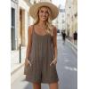 image:imageEkouaer Womens Summer Casual Rompers 2026 Loose Sleeveless Overalls Adjustable Shorts Jumpsuits with Pockets OutfitsBrown