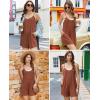 image:imageEkouaer Womens Summer Casual Rompers 2026 Loose Sleeveless Overalls Adjustable Shorts Jumpsuits with Pockets OutfitsCaramel Brown