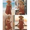 image:imageEkouaer Womens Summer Casual Rompers 2026 Loose Sleeveless Overalls Adjustable Shorts Jumpsuits with Pockets OutfitsCaramel Brown