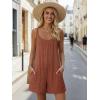 image:imageEkouaer Womens Summer Casual Rompers 2026 Loose Sleeveless Overalls Adjustable Shorts Jumpsuits with Pockets OutfitsCaramel Brown