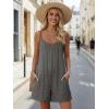 image:imageEkouaer Womens Summer Casual Rompers 2026 Loose Sleeveless Overalls Adjustable Shorts Jumpsuits with Pockets OutfitsDark Grey