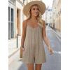 image:imageEkouaer Womens Summer Casual Rompers 2026 Loose Sleeveless Overalls Adjustable Shorts Jumpsuits with Pockets OutfitsKhaki