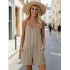 image:imageEkouaer Womens Summer Casual Rompers 2026 Loose Sleeveless Overalls Adjustable Shorts Jumpsuits with Pockets OutfitsKhaki