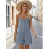 image:imageEkouaer Womens Summer Casual Rompers 2026 Loose Sleeveless Overalls Adjustable Shorts Jumpsuits with Pockets OutfitsLight Blue