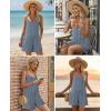 image:imageEkouaer Womens Summer Casual Rompers 2026 Loose Sleeveless Overalls Adjustable Shorts Jumpsuits with Pockets OutfitsLight Blue
