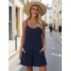 image:imageEkouaer Womens Summer Casual Rompers 2026 Loose Sleeveless Overalls Adjustable Shorts Jumpsuits with Pockets OutfitsNavy Blue