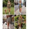 image:imageEkouaer Womens Summer Casual Sleeveless Rompers 2026 Floral Loose Shorts Overalls Adjustable Boho Jumpsuits with PocketsArmy Green Floral