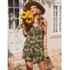 image:imageEkouaer Womens Summer Casual Sleeveless Rompers 2026 Floral Loose Shorts Overalls Adjustable Boho Jumpsuits with PocketsArmy Green Floral