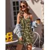 image:imageEkouaer Womens Summer Casual Sleeveless Rompers 2026 Floral Loose Shorts Overalls Adjustable Boho Jumpsuits with PocketsArmy Green Floral
