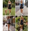 image:imageEkouaer Womens Summer Casual Sleeveless Rompers 2026 Floral Loose Shorts Overalls Adjustable Boho Jumpsuits with PocketsBlack