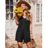 image:imageEkouaer Womens Summer Casual Sleeveless Rompers 2026 Floral Loose Shorts Overalls Adjustable Boho Jumpsuits with PocketsBlack