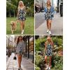 image:imageEkouaer Womens Summer Casual Sleeveless Rompers 2026 Floral Loose Shorts Overalls Adjustable Boho Jumpsuits with PocketsBlack Leaves Print