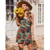 image:imageEkouaer Womens Summer Casual Sleeveless Rompers 2026 Floral Loose Shorts Overalls Adjustable Boho Jumpsuits with PocketsBlue Leaves Floral