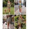 image:imageEkouaer Womens Summer Casual Sleeveless Rompers 2026 Floral Loose Shorts Overalls Adjustable Boho Jumpsuits with PocketsGreen Leaves Floral