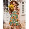 image:imageEkouaer Womens Summer Casual Sleeveless Rompers 2026 Floral Loose Shorts Overalls Adjustable Boho Jumpsuits with PocketsGreen Leaves Floral