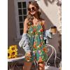 image:imageEkouaer Womens Summer Casual Sleeveless Rompers 2026 Floral Loose Shorts Overalls Adjustable Boho Jumpsuits with PocketsGreen Leaves Floral