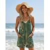 image:imageEkouaer Womens Summer Casual Sleeveless Rompers 2026 Floral Loose Shorts Overalls Adjustable Boho Jumpsuits with PocketsGreen Print